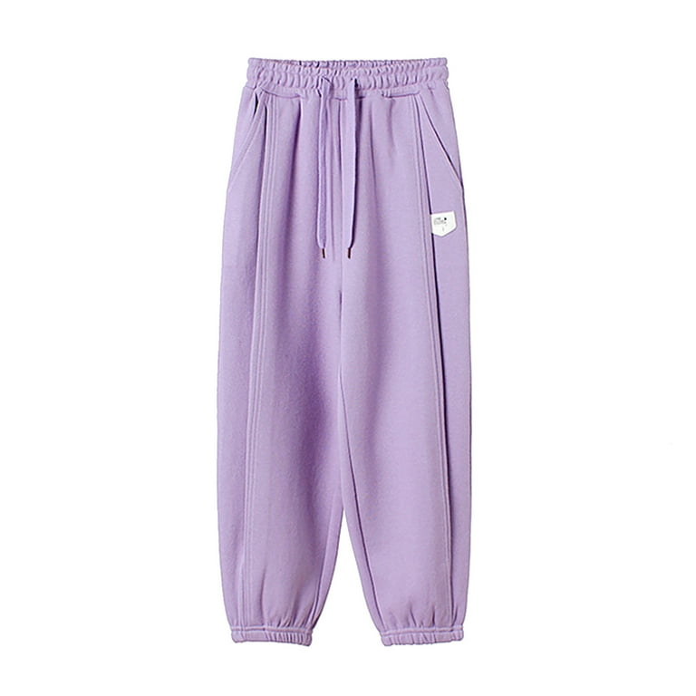 Posijego Boys Girls Sweatpants Solid Color Drawstring Jogger Sport Pants with Pockets Kids Athletic Pants