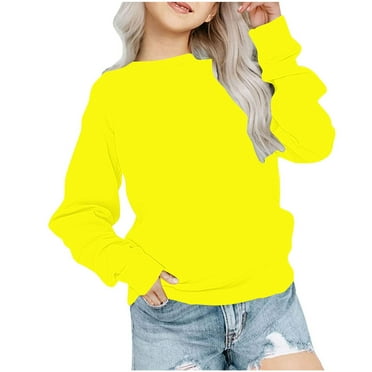Posijego Boys & Girls Sweatshirts Solid Color Long Sleeve Round Neck Pullover Tops Casual Athletic Sweat Shirts