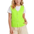 thumbnail image 1 of Posijego Boys Girls Vest Tops with Pockets Button Closure V Neck Sleeveless Waistcoat Outdoor Travel Activity Cargo Jackets, 1 of 8