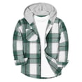 thumbnail image 1 of Posijego Boys Plaid Shirt Jackets Hooded Fall Casual Jacket Long Sleeve Button down Outwear Jacket Coats for Big Boys, 1 of 8