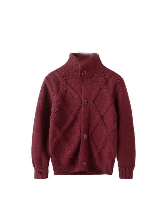 Boys School Uniform Cardigan Sweater Little Boys Long Sleeve Knitted Open Front Sweater Fall Winter