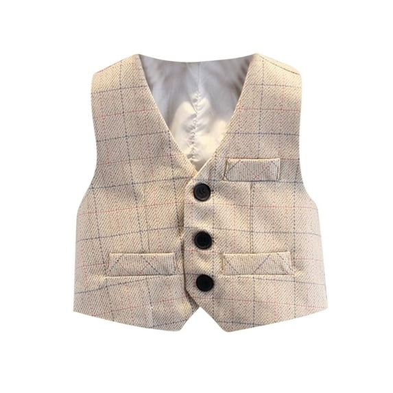 Posijego Boys Suit Vests Toddler Little Boys Waistcoats Party Wedding Birthday Party Vests 1-14 Years