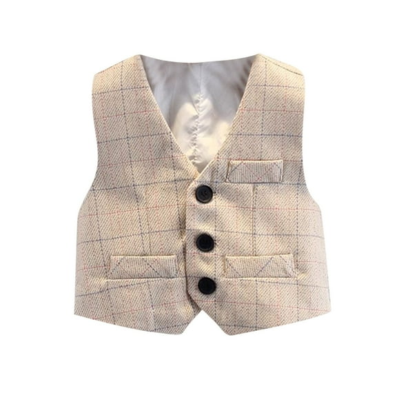 Posijego Boys Suit Vests Toddler Little Boys Waistcoats Party Wedding Birthday Party Vests 1-14 Years