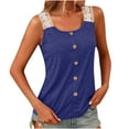 thumbnail image 1 of Posijego Cami Tank Top for Women Round Neck Button Front Sleeveless T-Shirt Women's Summer Beach Tank Cami, 1 of 6