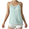 thumbnail image 1 of Posijego Camisole Tops for Women Cotton Linen Tank Top Adjustable Spaghetti Strap Cami Beach Vacation Clothes, 1 of 9