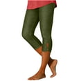 thumbnail image 1 of Posijego Capri Leggings for Women Look like Denim Leggings High Waist Stretch Capris Pants Casual Summer Workout, 1 of 9