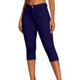 thumbnail image 1 of Posijego Capri Pants for Women Straight Leg Dress Pants Pull on Mid Rise Business Office Dressy Work Cropped Pants with Pockets, 1 of 6