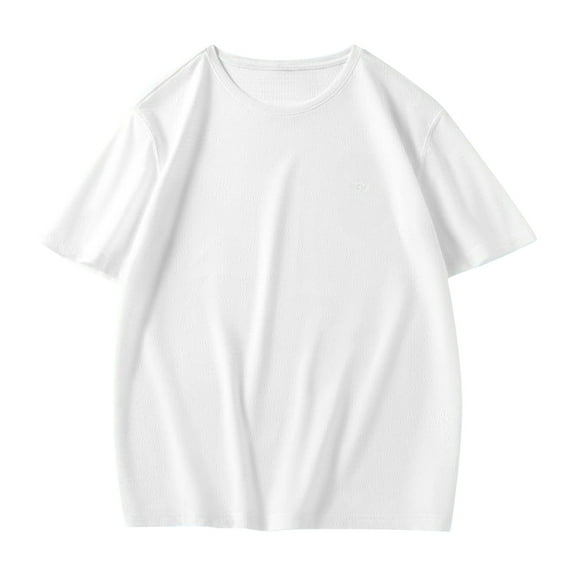 Posijego Casual T-Shirts for Men M-3XL Short Sleeve Crew Neck Shirts Solid Color Loose Summer Tee Tops