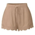 thumbnail image 1 of Posijego Cotton Linen Shorts for Women 2024 Summer Drawstring Lightweight Casual Shorts Pajama Shorts, 1 of 7
