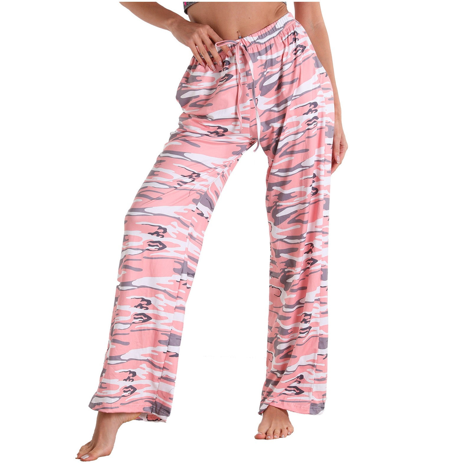 Posijego Cotton Pajama Pants for Women Printed Casual Drawstring ...