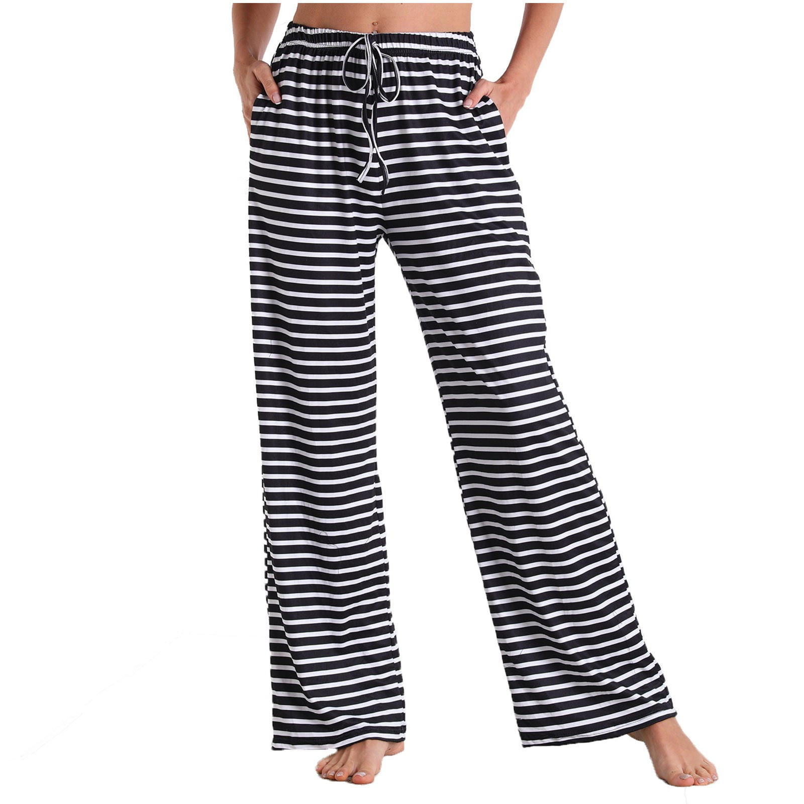 Posijego Cotton Pajama Pants for Women Printed Casual Drawstring ...