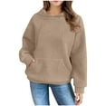 thumbnail image 1 of Posijego Cute Hoodie for Girls Spring Hooded Sweatshirts Long Sleeve Oversized Pullover Tops with Pocket, 1 of 7