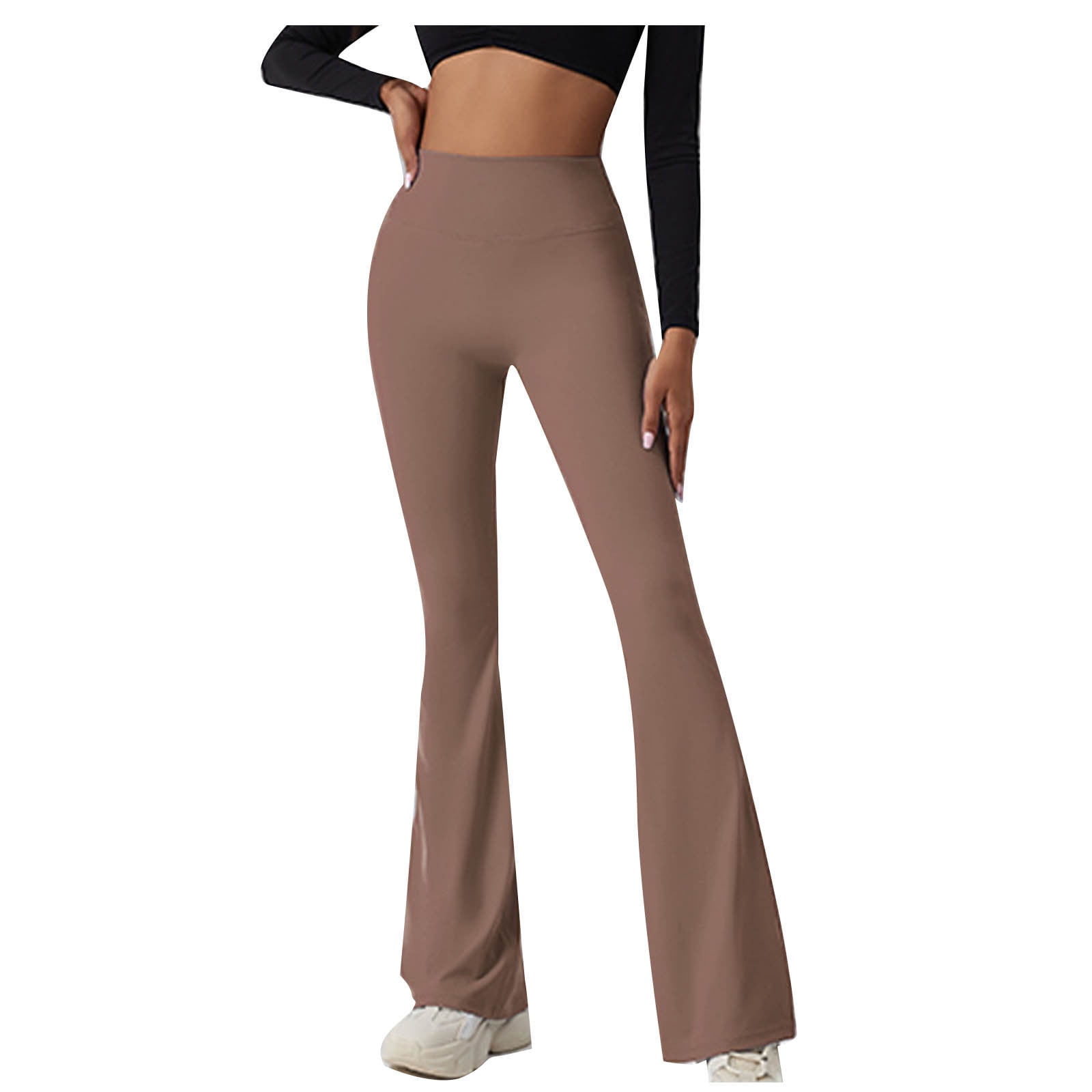 High Waist Seamless Plus Size Yoga Flare Pants - Quick Dry, Firm Tummy Support