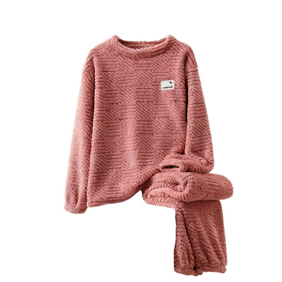 Posijego Fleece Pajama Sets for Women Soft Sherpa Fuzzy Long Sleeve Sleepwear Pjs Pants Lounge Sets