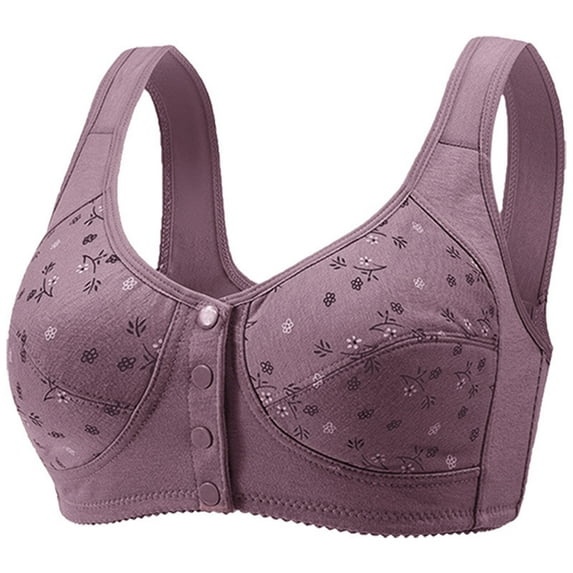 Posijego Front Closure Bra for Old Women Push up Wireless Bra Women Full Coverage Breathable Everyday Bras