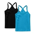 thumbnail image 1 of Posijego Girls 2 Pack Tank Top Dance Camisoles Multi Pack Plain Basic Tank Tee Sleeveless Shirts Summer Sports, 1 of 7