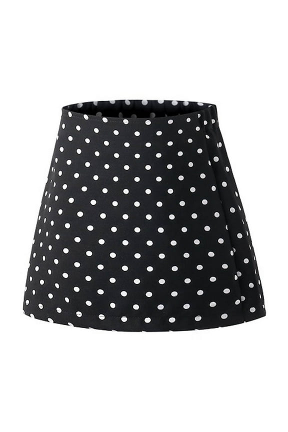 Girls A-Line Skirts Polka Dot Print High Waisted Cute Mini Skirts School Uniform Skirts Size 3-13 Years