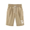 thumbnail image 1 of Posijego Girls Bermuda Shorts Butterfly Printed Summer Causal Shorts Kids Knee Length Comfy Shorts 3-13T, 1 of 5