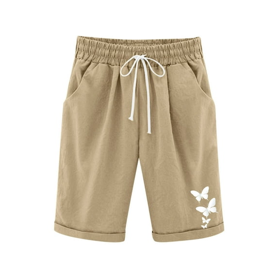 Posijego Girls Bermuda Shorts Butterfly Printed Summer Causal Shorts Kids Knee Length Comfy Shorts 3-13T