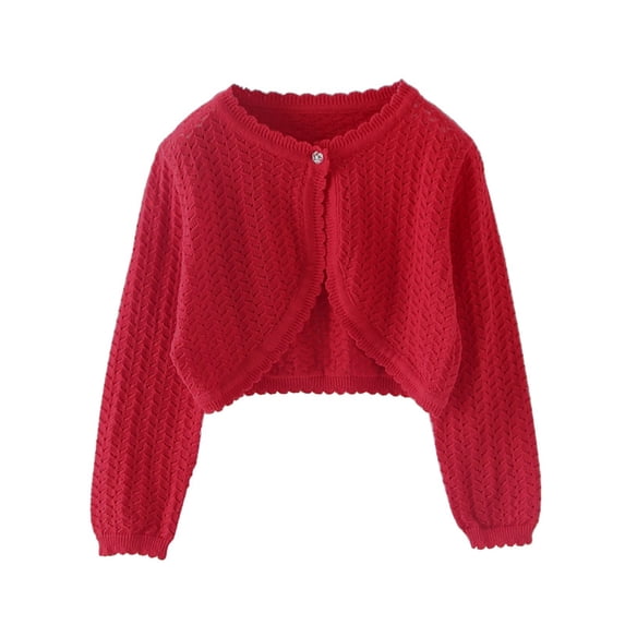 Posijego Girls Bolero Cardigan Long Sleeve Button down Open Front Knit Sweater Cardigans Princess Cover up Jackets