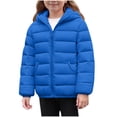 thumbnail image 1 of Posijego Girls Boys Quilted Puffer Jacket Windproof Full Zip Hooded down Coat Lightweight Outerwear with Pockets, 1 of 8