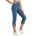 thumbnail image 1 of Posijego Girls Capri Pants Stretch High Waist Straight Leg Casual Dressy School Uniforms Yoga Copped Pants with Pockets, 1 of 9