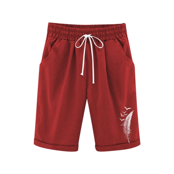 Posijego Girls Causal Shorts Kids Knee Length High Waisted Summer Shorts Drawstring Loose Beach Shorts