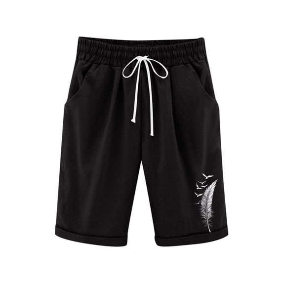Posijego Girls Causal Shorts Kids Knee Length High Waisted Summer Shorts Drawstring Loose Beach Shorts