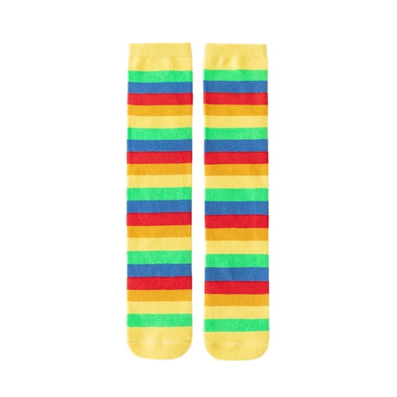Posijego Girls Colorful Stockings Knee High Striped Socks for Kids Long Tube Socks Breathable Casual Soccer Stockings