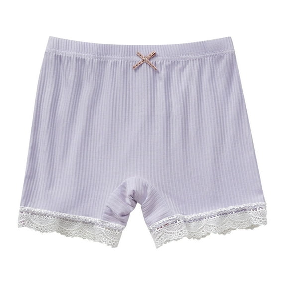 Posijego Girls Cotton Shorts Under Dress Elastic Waist Comfort Shorts Solid Color Cute Shorts for Kids