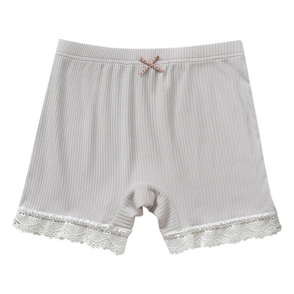 Posijego Girls Cotton Shorts Under Dress Elastic Waist Comfort Shorts Solid Color Cute Shorts for Kids