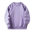 thumbnail image 1 of Posijego Girls Crewneck Sweatshirt Cotton Pullover Top Boys Solid Color Long Sleeve Spring Fall Sweatshirts, 1 of 8