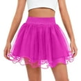 thumbnail image 1 of Posijego Girls Cute Mesh Skirts 1-14 Years Elastic High Waisted Tiered Ruffle Party Dance Mini Skirts for Girls, 1 of 3