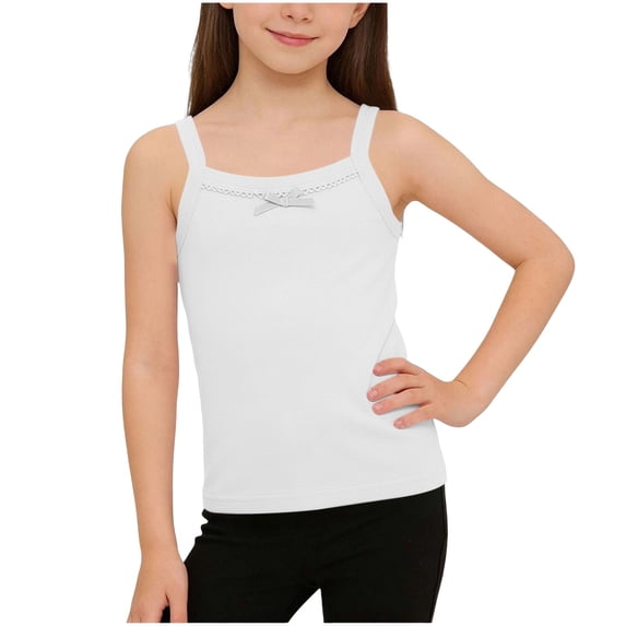 Posijego Girls Dance Tank Tops for Toddler Girls Camisoles Little Girls Cotton Basic Undershirts Summer Camis Tank Tees