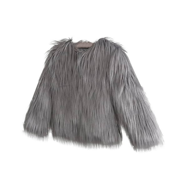 Posijego Girls Fashion Jacket Little Girl Fall Winter Thick Fleece Open Front Vintage Party Outerwear
