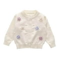 thumbnail image 1 of Posijego Girls Floral Cardigan Sweaters Toddler Long Sleeve Button Knit Sweater Tops Baby Girls School Uniforms, 1 of 7