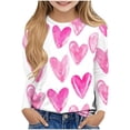 thumbnail image 1 of Posijego Girls Heart Long Sleeve Shirts Valentine's Day Printed Graphic T-Shirts Little Girls Crew Neck Casual Tee Tops, 1 of 5