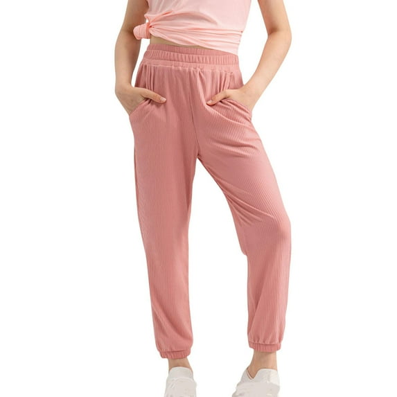 Posijego Girls Jogger Pants Activewear Elastic Waist Soft Breathable Athletic Sweatpants Running Gym