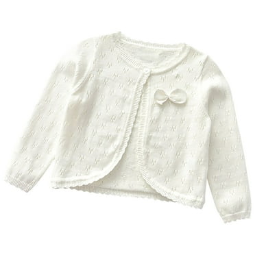 Posijego Girls Knit Cardigan Sweaters Toddler Little Girls Long Sleeve Button up Cardigan Cropped Cover up Tops