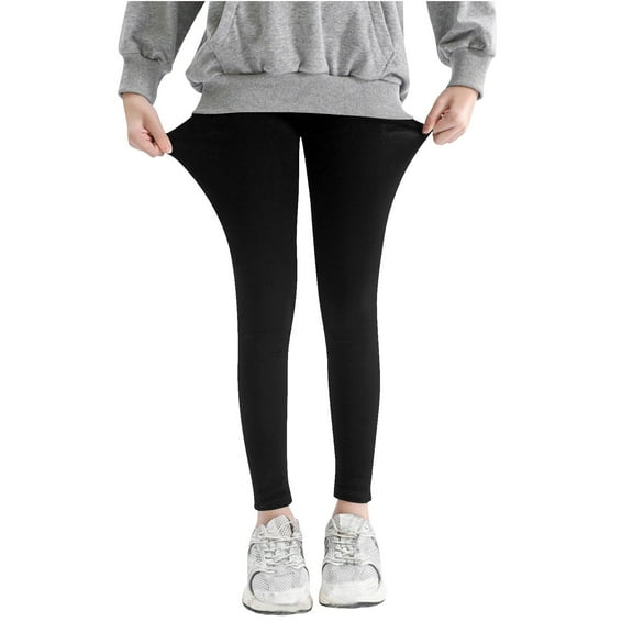 Posijego Girls Leggings Summer Thin Athletic Leggings Solid Color Slim Stretchy Soft Yoga Leggings for Little & Big Girls