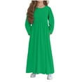 thumbnail image 1 of Posijego Girls Maxi Dress with Pockets Big Girls Crew Neck Long Sleeve Spring Casual Solid Color Dresses, 1 of 6