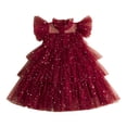 thumbnail image 1 of Posijego Girls Mesh Dresses Sparkly Sequin Tulle Sleeveless Dresses Birthday Party Princess Dresses 2-10 Years, 1 of 5