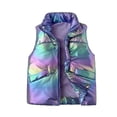 thumbnail image 1 of Posijego Girls Metallic Puffer Vests Stand Collar Sleeveless Vests Zip up Warm Waistcoats Winter Outerwear Vests, 1 of 8