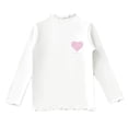 thumbnail image 1 of Posijego Girls Mock Neck Long Sleeve Shirts Ruffle Trim Casual T-Shirts for Little Girl Bottom Thermal Tops, 1 of 5