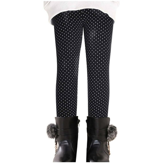 Posijego Girls' Printed Leggings Warm Winter Pants Thick Fleece Lined Tights Kids Full Length Leggings