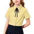 thumbnail image 1 of Posijego Girls School Uniform Shirts Button down Shirts Collar Shirts Short Sleeve Uniforms Formal Cotton Dress Collared Tops, 1 of 9