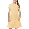 thumbnail image 1 of Posijego Girls Short Sleeve Dresses Casual T-Shirt Summer Dresses A-Line Swing Flowy Dresses Size 4-14 Years, 1 of 7