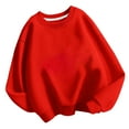 thumbnail image 1 of Posijego Girls Sweatshirts Solid Color Crew Neck Long Sleeve Pullover Tops Fall Winter Casual Sweatshirt, 1 of 4