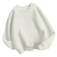 thumbnail image 1 of Posijego Girls Sweatshirts Solid Color Crew Neck Long Sleeve Pullover Tops Fall Winter Casual Sweatshirt, 1 of 4