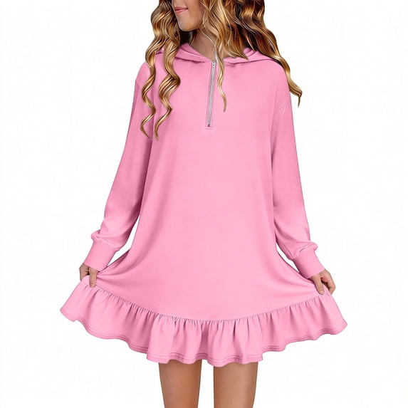 Posijego Girls Swim Cover-Up Kids Girls Long Sleeve Half Zipper Hoodie Swimsuit Cover-Up Little Girls Swimwear